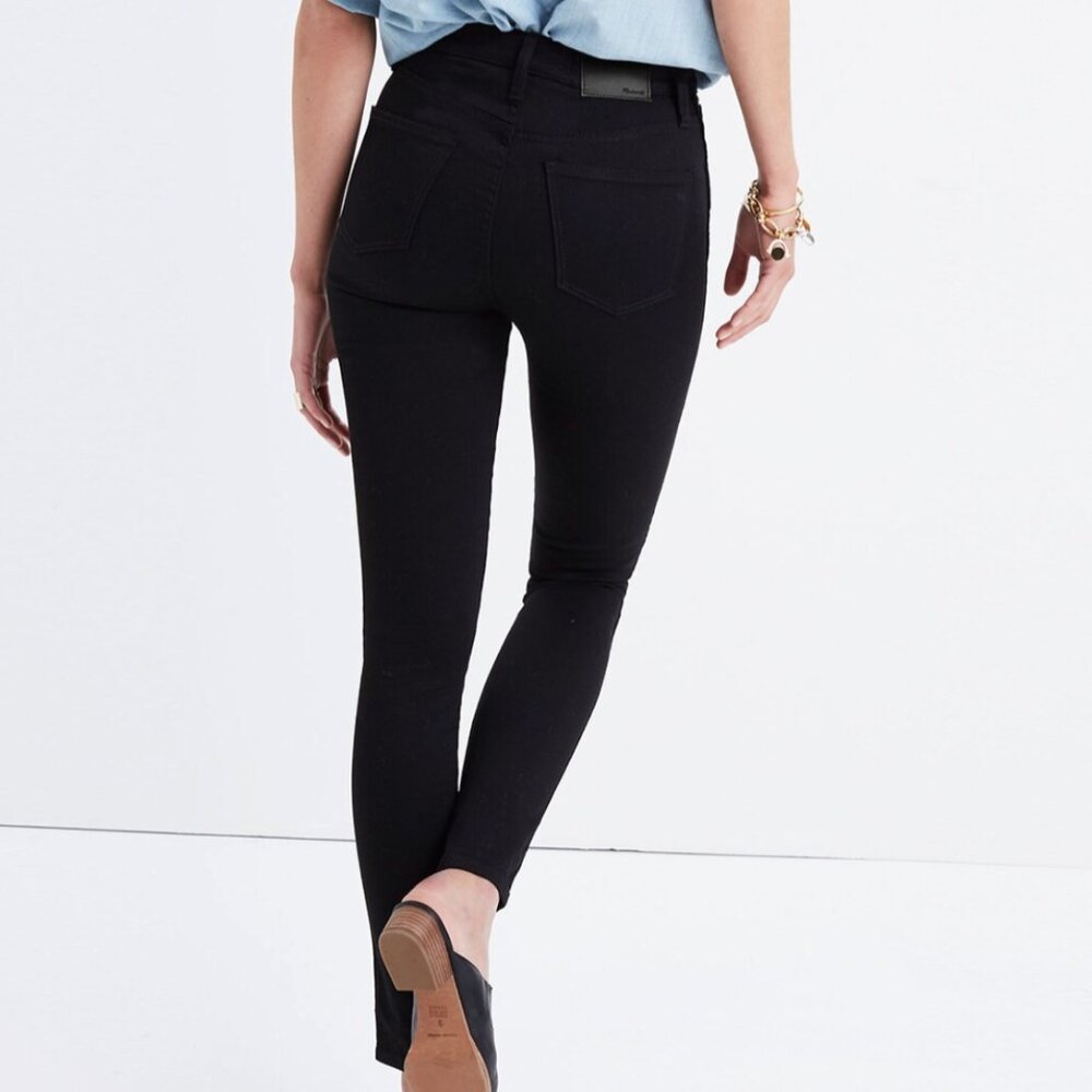 Madewell 10" High-Rise Skinny Jeans in Carbondale (Black) Wash (27)